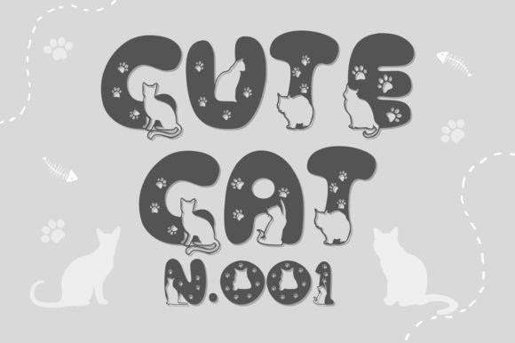 Cute Cat N.001: A Playful Font for Charming Designs