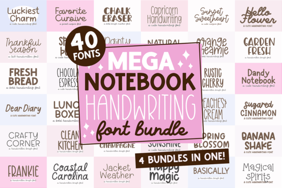 Mega Notebook Handwriting Bundle: A Font Toolkit for Digital Creatives