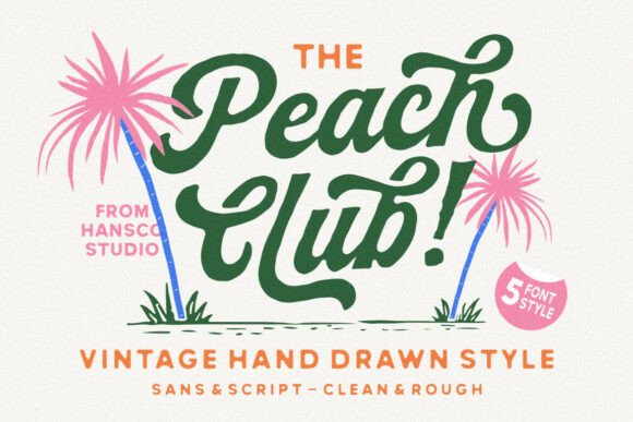 Peach Club: A Hand-Drawn Font with Modern Soul
